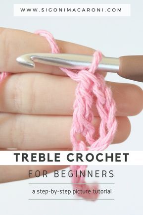 The treble crochet stitch, also known as triple crochet stitch, is the tallest of the four basic stitches. Its usually used in conjuction with the other stitches in order to create textures like Cablework. This step-by-step picture tutorial is how to work the treble crochet stitch for beginners. How To Triple Crochet, How To Treble Crochet, Crochet Stitches Uk, Triple Crochet Stitch, Triple Crochet, Treble Crochet, Picture Tutorial, Beginner Crochet Tutorial, Basic Stitches