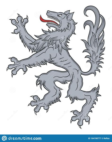 Wolf Heraldry, Heraldic Wolf, Family Crest Tattoo, Crest Tattoo, Medieval France, Heraldry Design, Gray Wolf, Crest Logo, Classic Horror Movies