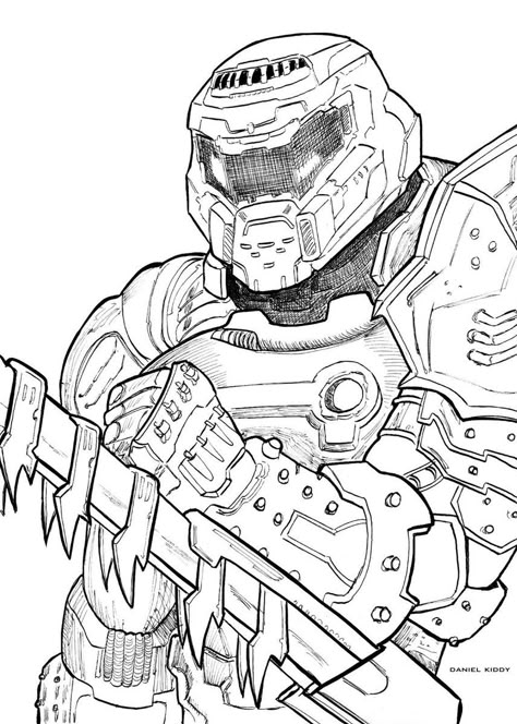 Sketch of the Slayer, by @dankiddy.pic.twitter.com/xqeY3Qm5Gw The Doom Slayer, Doom Videogame, Doom Demons, Doom 2016, Doom Slayer, Doom Game, Collage Des Photos, Doom Eternal, The Doom