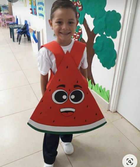 Watermelon Fancy Dress For Kids, Diy Watermelon Costume, Fruit Costume Diy, Diy Fruit Costume, Watermelon Diy Crafts, Fruit Fancy Dress, Watermelon Costume, Xare, Fruit Costumes