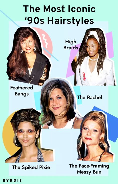 Hairstyles In The 90s, Hairstyles Long Bob, 1990s Hairstyles, 90's Hairstyles, 90s Haircuts, 90’s Hairstyles, Rock Hairstyles, Hairstyle Names, 90s Party