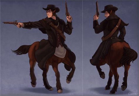 Dnd Centaur Art, Modern Centaur, Centaur Cowboy, Centaur Archer, Centaur Male, Cow Centaur, Fantasy Western, Steampunk Character, Dnd Funny