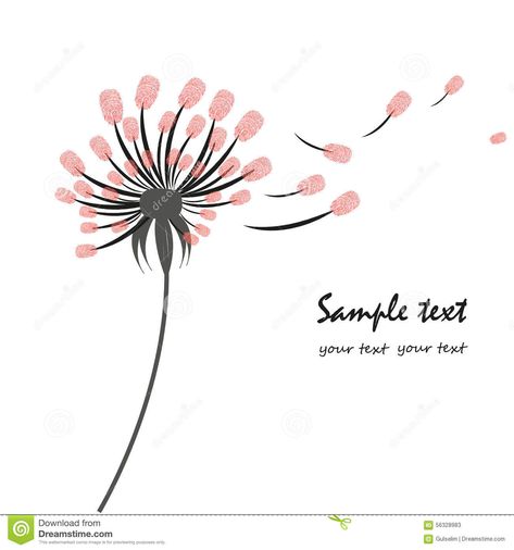 Dandelion Greeting Card With Finger Prints - Download From Over 62 Million High Quality Stock Photos, Images, Vectors. Sign up for FREE today. Image: 56328983 Thumbprint People, Dandelion Fingerprint Art, Fingerprint Art, Flower Essences, Hand Art, Simple Doodles, Card Tags, Kids Prints, Fingerprint