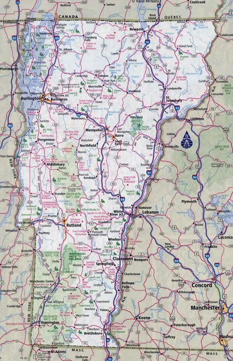 Vermont state large detailed roads and highways map with all cities. Vermont, USA. Usa Maps, Highway Map, Vermont Usa, New England Road Trip, North America Map, New England Travel, Printable Maps, The United States Of America, Usa Map