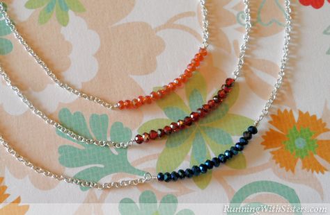 How To Make A Crystal Bar Necklace - Running With Sisters Diy Statement Necklace, How To Make Crystals, Easy Jewelry, Bead Bar, Jewerly Making, Make Your Own Jewelry, Jewelry Making Project, How To Make Necklaces, Amber Jewelry