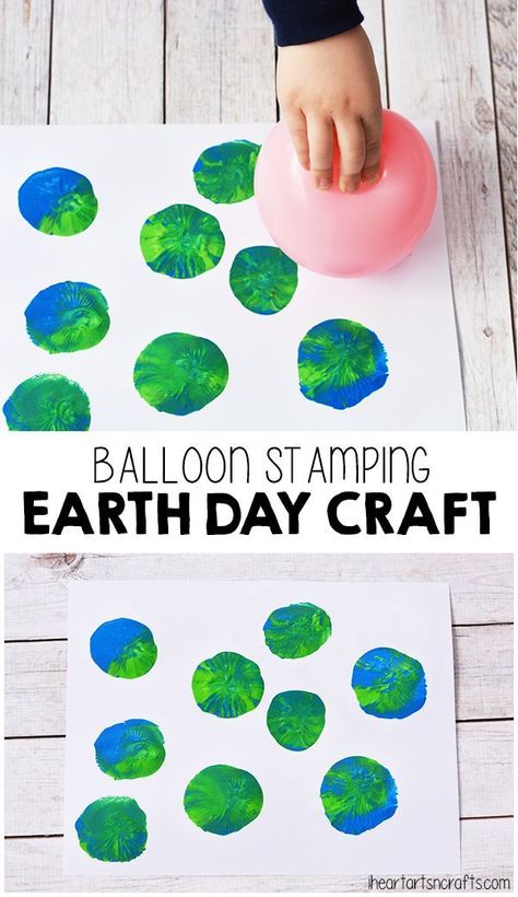 Balloon Stamping Earth Day Craft For Kids. Simple Earth Day activity for toddlers or preschoolers. Earth Day Craft, Earth Day Activity, Earth Day Projects, April Crafts, Activity For Toddlers, Toddler Art Projects, Earth Day Crafts, Earth Day Activities, Daycare Crafts