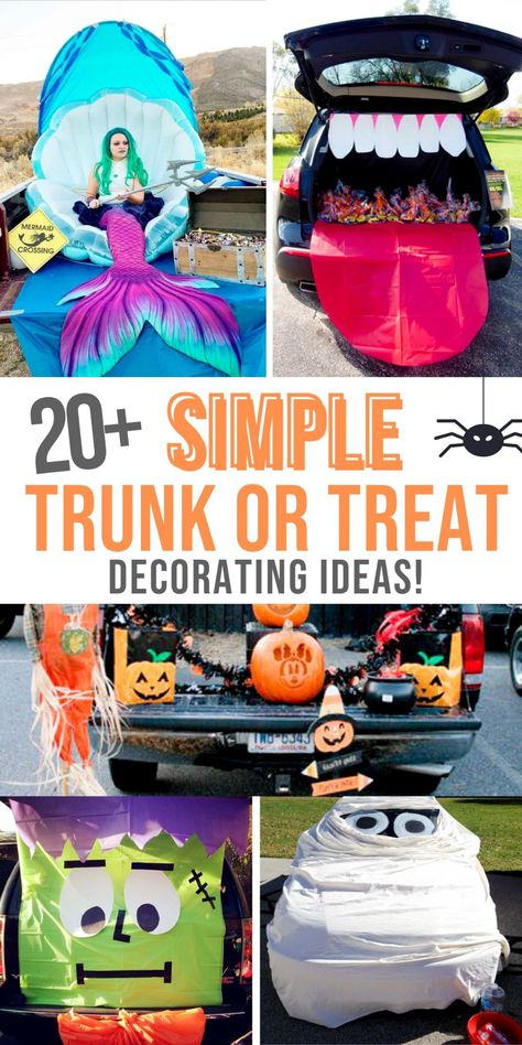 Easy Trunk Or Treat Ideas Minivan, Truck A Treat Ideas, Trunk Or Treat Ideas For Minivan Easy, Simple Cute Trunk Or Treat Ideas, Halloween Trunk Or Treat Ideas For Suv, The Best Trunk Or Treat Ideas, Truck Or Treat Ideas For Cars Easy, Cheap And Easy Trunk Or Treat Ideas, Trunk Or Treat Decorations For Suv