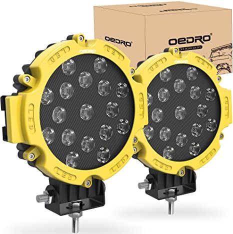 Amazon.com: oEdRo 7 Inches 51W 5100LM LED Light Pods, Round Spot Light Pod Off Road Driving Lights Fog Bumper Roof Light Fit for Boat, Jeep, SUV, Truck, Hunters, Motorcycle : Everything Else Off Road Led Lights, Led Driving Lights, Work Lamp, Military Design, Suv Trucks, Energy Efficient Design, Jeep 4x4, 4x4 Trucks, Led Work Light