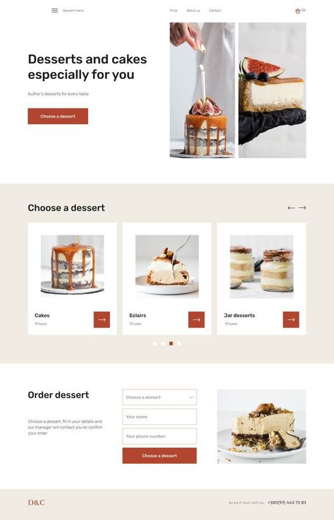 Confectionery website #graphicdesign #graphicdesigner #sale🧑‍💻 Graphic Designer Studio, Bakery Website, Simple Website Design, Food Web Design, Dessert In A Jar, Modern Website Design, Online Logo Design, Desserts Menu, Online Shop Design