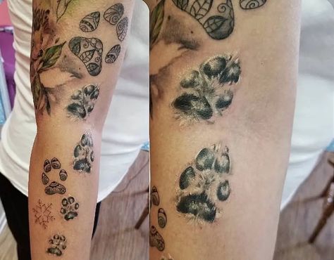 70+ Best Paw Print Tattoo Ideas for Dog Lovers - The Paws Dog Print Tattoos, Dog Paw Tattoos For Women, Paw Print Tattoo Ideas, Free Tattoo Fonts, Nose Tattoo, Cat Portrait Tattoos, Dog Nose Print, Dog Print Tattoo, Tattoos For Dog Lovers