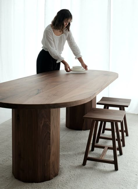 Bondi Wash - Paddington store fit out by Mr and Mrs White Mrs White, Barrel Table, Timber Table, Dinning Room Design, Big Table, Double Barrel, Walnut Dining Table, Country Furniture, Dining Table Design