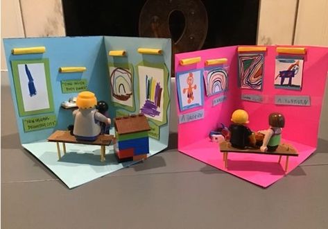 Mini Art Museum Project, Mini Museum Art Project, Mini Art Museum, Museum Craft, Mini Art Gallery, 3d Art Museum, Mini Museum, Art Classroom Management, Craft Museum