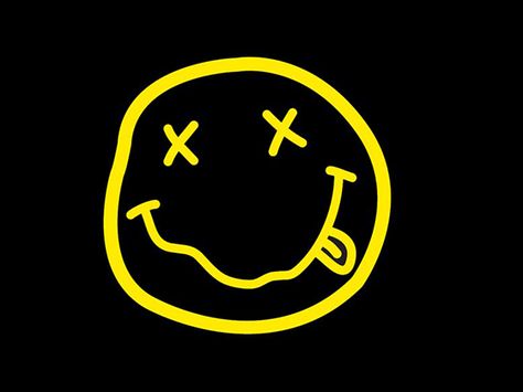 Can You Match The Band With Their Logo? Nirvana Band, Smiley Face, Nirvana, Black Background, Smiley, Band, Yellow, Black