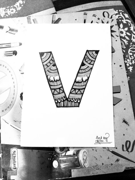 Zentangle, zentangleart, mandala, mandalas, creative art, creative mandala, simple art, simple mandala, doodle, doodle art , doodle drawing, drawing V Alphabet Mandala Art, Letter V Mandala Art, V Mandala Art, Mandela Art Easy Mandala Design, Mandala Alphabet Letters, Mandala Simple, Creative Mandala, Simple Mandala Design, Music Sketch