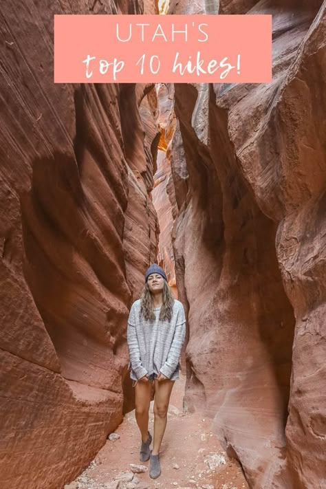 10 must-do hikes in Utah in national parks and salt lake city! Utah Travel Guide, Hikes In Utah, Utah Hiking, Utah Vacation, West Coast Trail, Utah Adventures, Utah Road Trip, Travel Guide Book, Utah Hikes