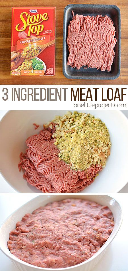 Boxed Stuffing, 3 Ingredient Dinners, Three Ingredient Recipes, Ground Meat Recipes, 3 Ingredient Recipes, Easy Meat Recipes, Hamburger Meat Recipes, Stuffing Mix, Loaf Recipes