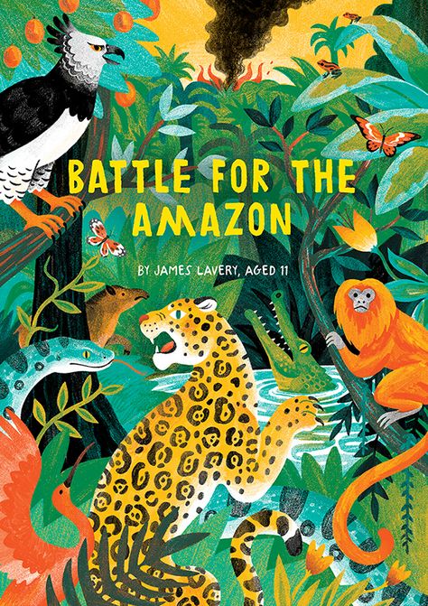 BATTLE FOR THE AMAZON - Kaley McKean Illustration Jungle Wall Painting, Wwf Poster, Endangered Species Art, Graphic Design Portfolio Book, Amazon Animals, Jungle Illustration, Jungle Wall, Animal Illustration Art, Forest Illustration