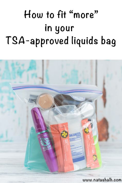 How to fit more in your TSA-approved liquids bag. These tips will help you make the most of your carry-on liquids allowance so you can avoid a checked bag and save money! #traveltips #protraveler Carry On Liquids, Vacation Videos, Travel Snacks, Packing For Travel, Travel Essentials List, Packing Ideas, Couple Travel, Packing Hacks, Bag Packing