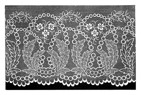 Antique Images: Free Digital Image Transfer Border Design of Antique Victorian Lace Design Printable Clip Art, Decoupage Printables, Ribbon Png, Paisley Art, Border Embroidery Designs, Antique Images, Border Embroidery, Victorian Lace, Modern Embroidery