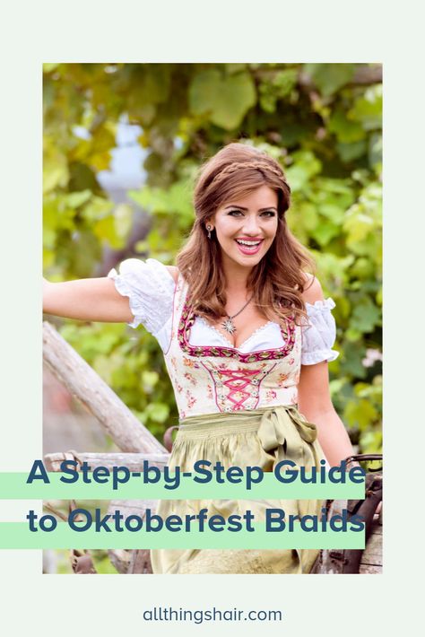 Are you heading to Oktoberfest this month? Check out this braid inspired by the occasion. Plus, it's wearable throughout the year! Oktoberfest Hair, Braided Crown, New Hair Trends, Trendy Hairstyle, Cool Braids, Crown Braid, Brunette Hair, Hairstyles Haircuts, Layered Hair