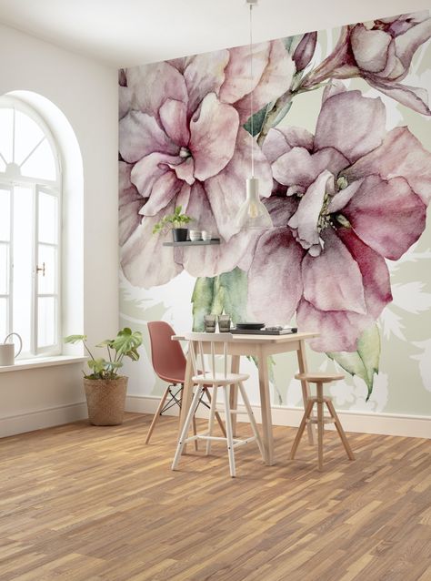 La Flor Look Wallpaper, Flower Mural, Wallpaper For Wall, Normal Wallpaper, Wall Painting Decor, Custom Murals, Inspire Me Home Decor, Mural Floral, Mural Wall Art