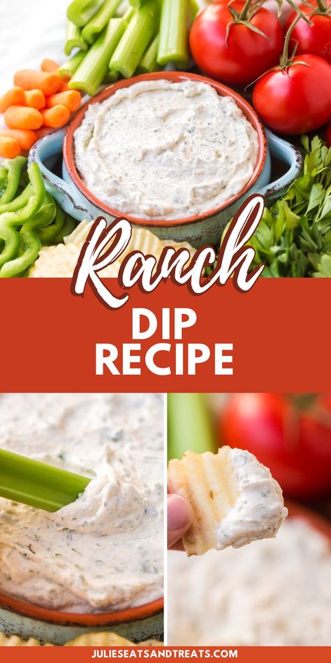 If you need a fast and yummy ranch dip, you've got it! Just grab a few easy ingredients, and you can make a dip that everyone at the party will love. It's super simple and always a big hit! Dip For Veggies Easy, Vege Dips, Diy Ranch Dip, Vegetable Dips Recipes Easy, Vege Dip, Ranch Dip For Veggies, Best Ranch Dip, Ranch Vegetable Dip, Ranch Veggie Dip Recipe