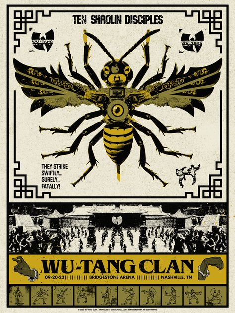 Wutang Clan Poster, Wu Tang Clan Aesthetic, Wu Tang Poster, Tshirt Graphics, Wutang Clan, Wu Tang Clan, New School Tattoo, Wu Tang, Tour Dates