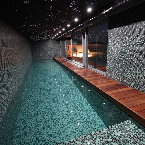 Private Residence Bratislava Slovakia 3 Modern Pool And Spa, Underground Swimming Pool, Secret Rooms In Houses, Underground Pool, Mansion Aesthetic, Indoor Swimming Pool Design, Swimming Pool Mosaics, Mosaic Pool Tile, Indoor Pool Design