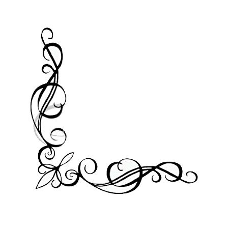 Corner design Corner Designs Drawing Simple, Decorative Corners Drawing, Corner Boarder Designs Simple, Corner Design, Corner Scroll Design, Corner Flourish Design, Corner Stencils Border Design, Corner Filigree Design, Wood Burning Stencils