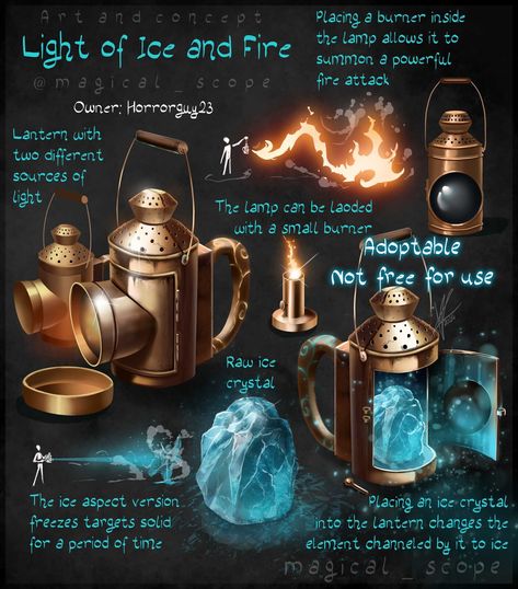 Magical Kaleidoscope - Feybruary bonus 1: Lantern Magic Phone Concept Art, Magical Artifacts Art, Magic Artifacts Concept Art, Fantasy Artifact, Fire Lanterns, Magic Objects, Magical Artifacts, Magic Tools, Fire Elemental