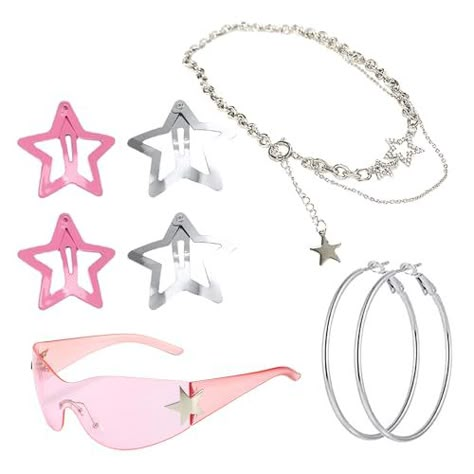 LaVenty 2000s Sunglasses Y2k Accessories Star Glasses Y2k Rave Accessories For Women Hair Clip Y2k Headpiece 2000s Accessories Aesthetic, Y2k Summer Accessories, 2000s Y2k Accessories, Y2k Fashion Early 2000s Accessories, 2000 Accessories Jewelry, Y2k Outfits Accessories, 2000s Accessories Jewelry, Y2k Fashion Accessories, Y2k Accessories Ideas