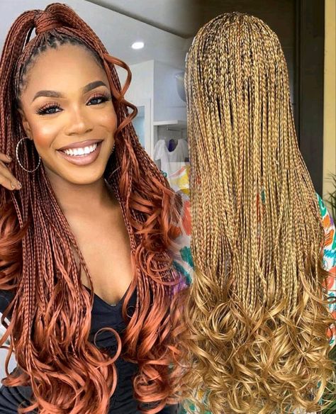 Two pretty black girls wearing waist length French Curl Braids. Knowles’s French Curl Braids, Honey Blonde French Curl Braids, Curly Braid, Curled Blonde Hair, French Curl Braids, Braids Natural, Curl Braids, Vacation Hair, Girly Hairstyles