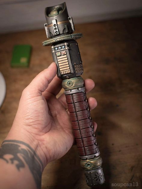 Lightsaber Hilt Design Ideas, Lightsaber Hilt Design, Wooden Lightsaber, Jedi Lightsaber, Custom Lightsaber, Foam Cosplay, Lightsaber Design, Mandalorian Cosplay, Lightsaber Hilt