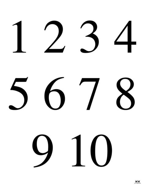 Use these FREE printable numbers in various ranges (1-10, 1-20, 1-30, 1-100) and sets to help teach your little one their numbers. Print from home! Modern House Numbers Black, Printable Pumpkin Carving Stencils, Black Modern House, Street Name Sign, Bill Of Sale Template, Stencils For Kids, Free Printable Sewing Patterns, Free Printable Numbers, Phonics Books