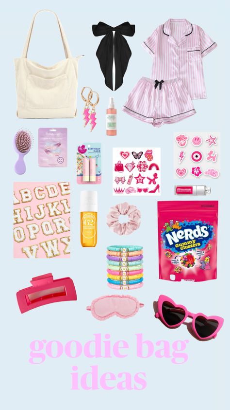 my birthday goodie bags (IDEA) #birthday #goodiebag #preppy Preppy Goodie Bag Ideas, Birthday Goodie Bags Ideas For Teens, Goodie Bag Ideas For Teens, Birthday Goodie Bags, Idea Birthday, Bags Ideas, Bid Day, Bag Ideas, Day Bag