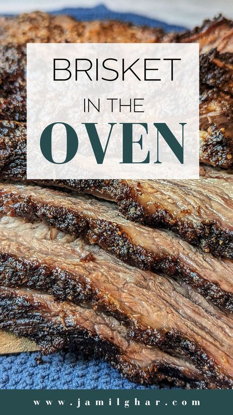 Cooking a Brisket in the Oven is an easy, hassle-free way to serve tender, juicy restaurant-style BBQ beef when you don't have a smoker or grill. Oven Baked Brisket, Oven Brisket Recipes, Cooking Brisket, Brisket In The Oven, Oven Cooked Brisket, Best Brisket Recipe, Baked Brisket, Slow Cooked Brisket, Brisket Oven