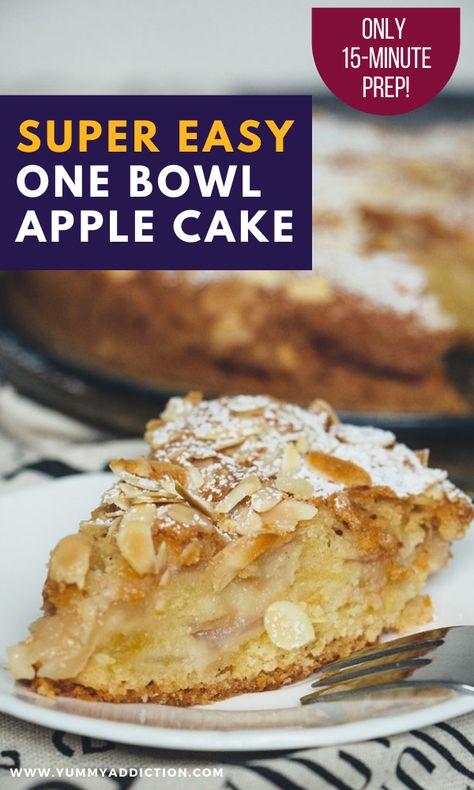 Easy Apple Cake 3 Ingredients, Apple Cake With Almond Flour, Maple Apple Cake Recipe, Apple Cake Recipe Uk, Easy Dessert Table, One Bowl Apple Cake Recipe, One Bowl Apple Cake, One Bowl Cake, Cakes Slices