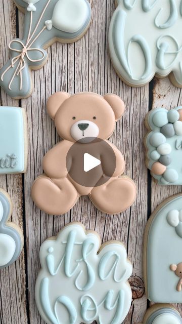 Tari Walsh on Instagram: "Simple lil bear 🐻 . cutter from @peachesanddream.ca  . . #bearcookie #teddybearcookies #babyshowercookies #babyshowercookieset #teddybear #cookies #sugarcookies #sugarcookiesofinstagram #decoratedcookies #decoratedsugarcookies" Royal Icing Teddy Bear Cookies, Bear Cookies Baby Shower Teddy, Bear Shower Cookies, Bear Theme Cookies, Baby Shower Sugar Cookies Girl, Teddy Bear Cookies Decorated, We Can Bearly Wait Cookies, Bear Cookies Decorated, Baby Cookies Decorated