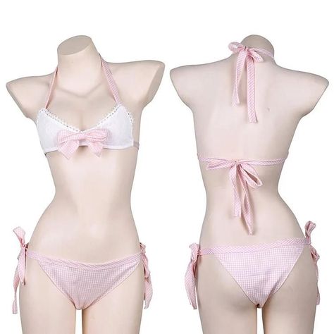 Bandage Bra, Pretty Swimsuits, Kawaii Swimsuit, Swimsuit Cosplay, Swimsuit Pink, Outfit For Women, Cute Lingerie, Cute Bathing Suits, Pink Swimsuit