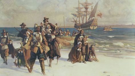 https://www.history.com/news/the-lost-colony-of-popham Massachusetts Bay Colony, Pilgrim Fathers, Plymouth Colony, Thanksgiving History, Plymouth Massachusetts, Plymouth Rock, The Mayflower, Native American Men, History Magazine