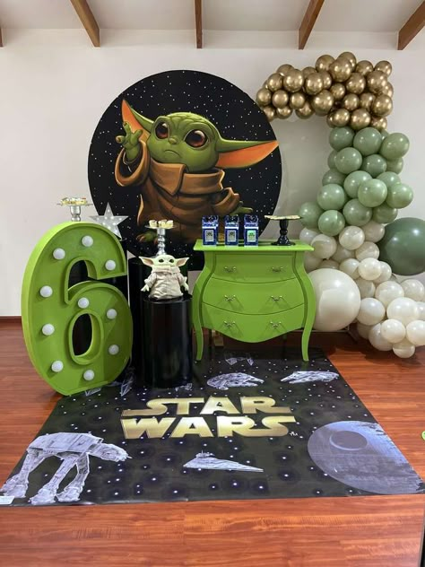 Baby Yoda Birthday Party Ideas | Photo 1 of 19 | Catch My Party Babyyoda Birthday Party, Yoda Bday Party, Grogu Party Decorations, The Mandalorian Birthday Party Ideas, Baby Yoda Themed Birthday Party, Grogu Birthday Party Ideas, Grogu Party Ideas, The Child Is One Baby Yoda Birthday, Mandolorian Birthday Party Ideas