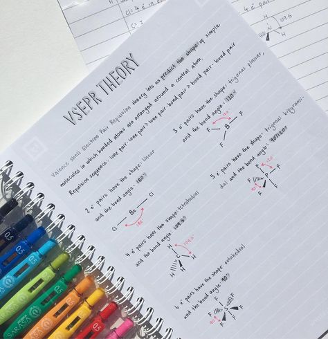 Vsepr Theory Notes, Vsepr Theory, Improve Handwriting, Neat Handwriting, Chemistry Notes, Revision Notes, Notes Inspiration, School Inspiration, Cute Notes