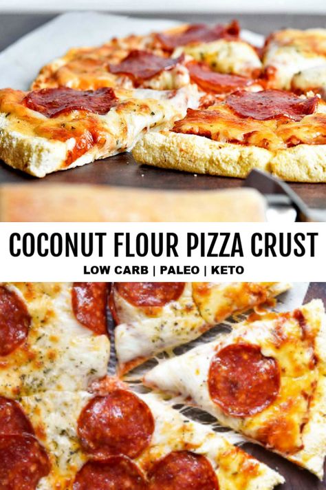 Coconut Flour Pizza Crust, Pizza Lasagna, Coconut Flour Recipes, Low Carb Low Fat Recipes, Paleo Recipe, Best Low Carb Recipes, Low Carb Diets, Low Carb Pizza, Low Carb Diet Recipes