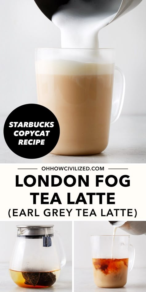 English Breakfast Tea Recipe, English Breakfast Tea Latte, London Fog Recipe, London Fog Tea Latte, Black Tea Recipe, London Fog Tea, Irish Breakfast Tea, Tea Types, Homemade Starbucks