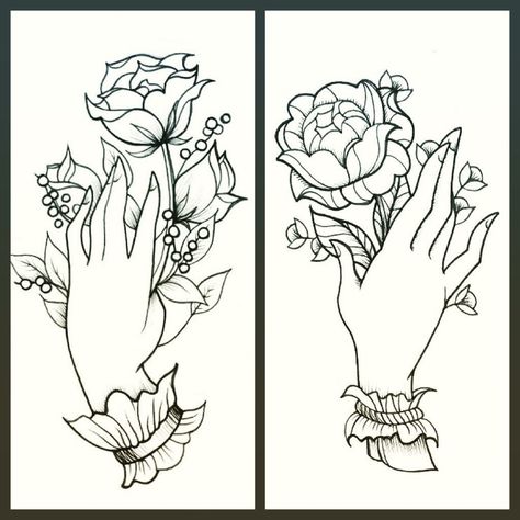 Victorian Hand Tattoo Traditional, Brooch Tattoo Design, Victorian Hands Tattoo, Broach Tattoo, Victorian Hand Tattoo, Victorian Tattoo, Portland Tattoo, Traditional Flowers, Hand Brooch