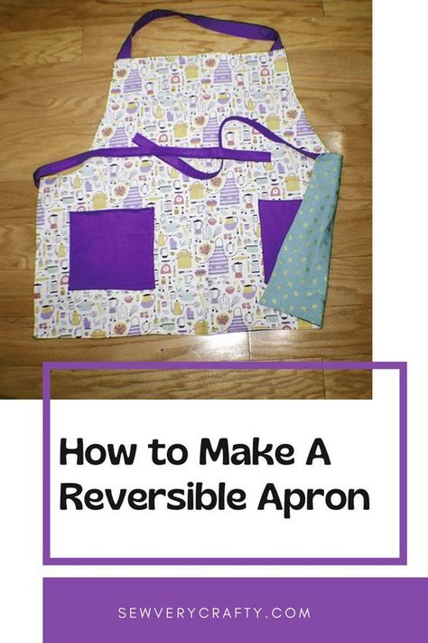 Learn to sew this simple beginner reversible apron in no time following this step-by-step sewing tutorial. This reveresible apron is a beginner sewing project that anyone with basic sewing skills can make. This sewing tutorial is simple to follow and works out every time so let's get started making thi reversible beginner apron. Reversible Apron Pattern Free, Reversable Aprons, Diy Apron Pattern, Easy Apron, Apron Pattern Free, Reversible Apron, Apron Tutorial, Diy Apron, Apron Patterns