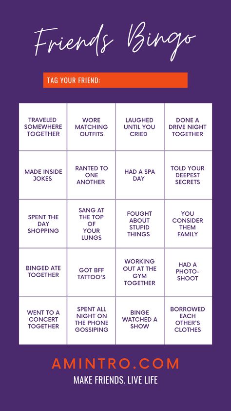 𝗛𝗮𝗽𝗽𝘆 𝗙𝗿𝗶𝗲𝗻𝗱𝘀𝗵𝗶𝗽 𝗗𝗮𝘆!!  Good friends care for each other. Close friends understand each other. And true friends stay forever beyond words, beyond time.  How many have you done together?  Circle or comment below with the things you've done and tag your friend. #friendship #bingo #selfisolation Friendship Bingo, Friends Bingo, Friend Bingo, Stay Forever, Happy Friendship, Happy Friendship Day, Friendship Day, Friend Friendship, Beyond Words