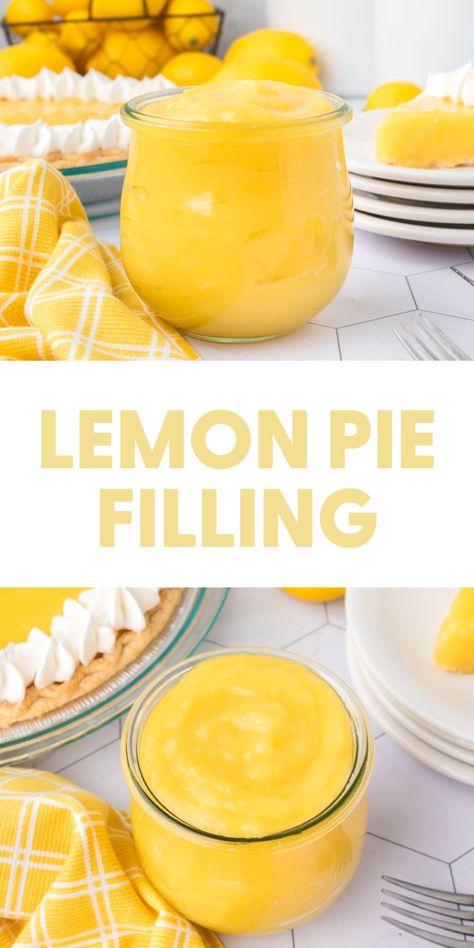 This classic lemon pie filling is the golden key to creating desserts that will have everyone begging for your recipe! Lemon Pie Filling Recipes, Lemon Filling Recipe, Meringue Pies, Lemon Pie Recipe, Lemon Pie Filling, Pie Filling Recipes, Tart Pie, Lemon Dessert, Grandma's Kitchen