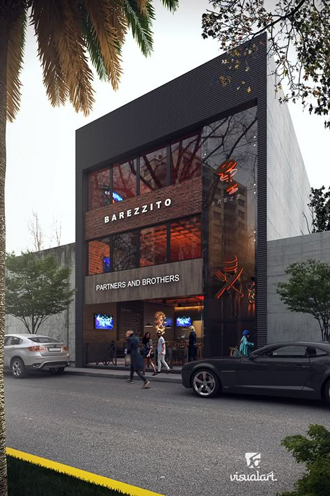 Retail Elevation Design, Comercial Elevation Design, Showroom Elevation Design, Comercial Building Design, Office Elevation Design, Shop Exterior Design Modern, Restaurant Elevation Design, Elevation Design Commercial, Retail Facade Design