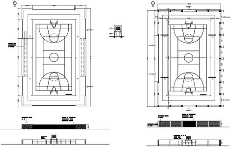 Basketball Playground DWG File Basketball Court Printable, Basketball Court Architecture, Backyard Basketball Court Dimensions, Basketball Court Diagram, Basketball Court Illustration, Drawing Block, Outdoor Playground, Dream House Plans, Architecture Details